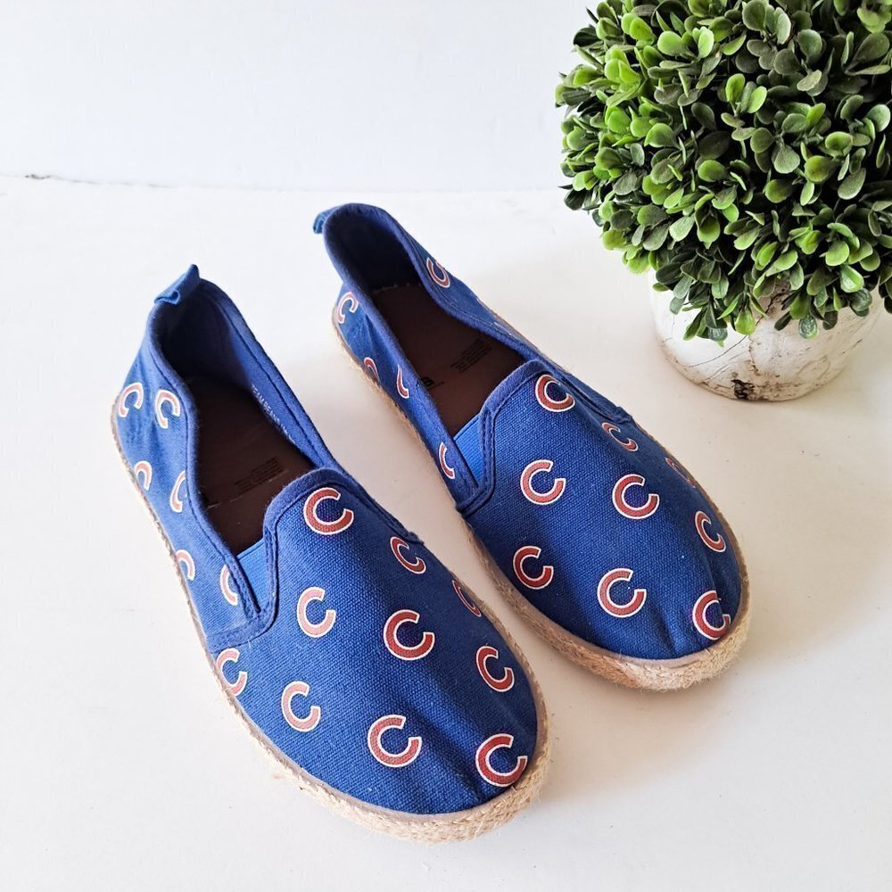 Chicago Cubs Flat Canvas Slip-On Shoes Small 5 / 6‎
